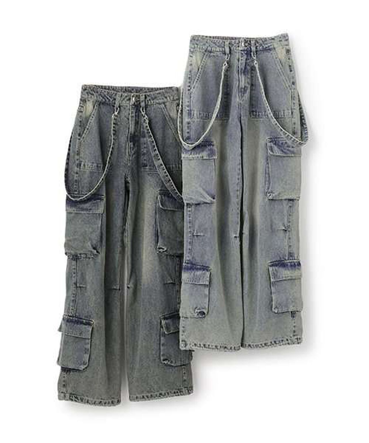 Denim Cargo Pants,Navy, large image number 7