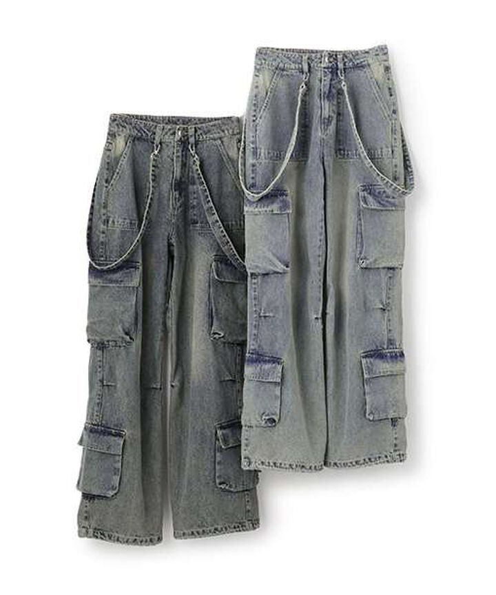 Denim Cargo Pants,Navy, medium image number 7