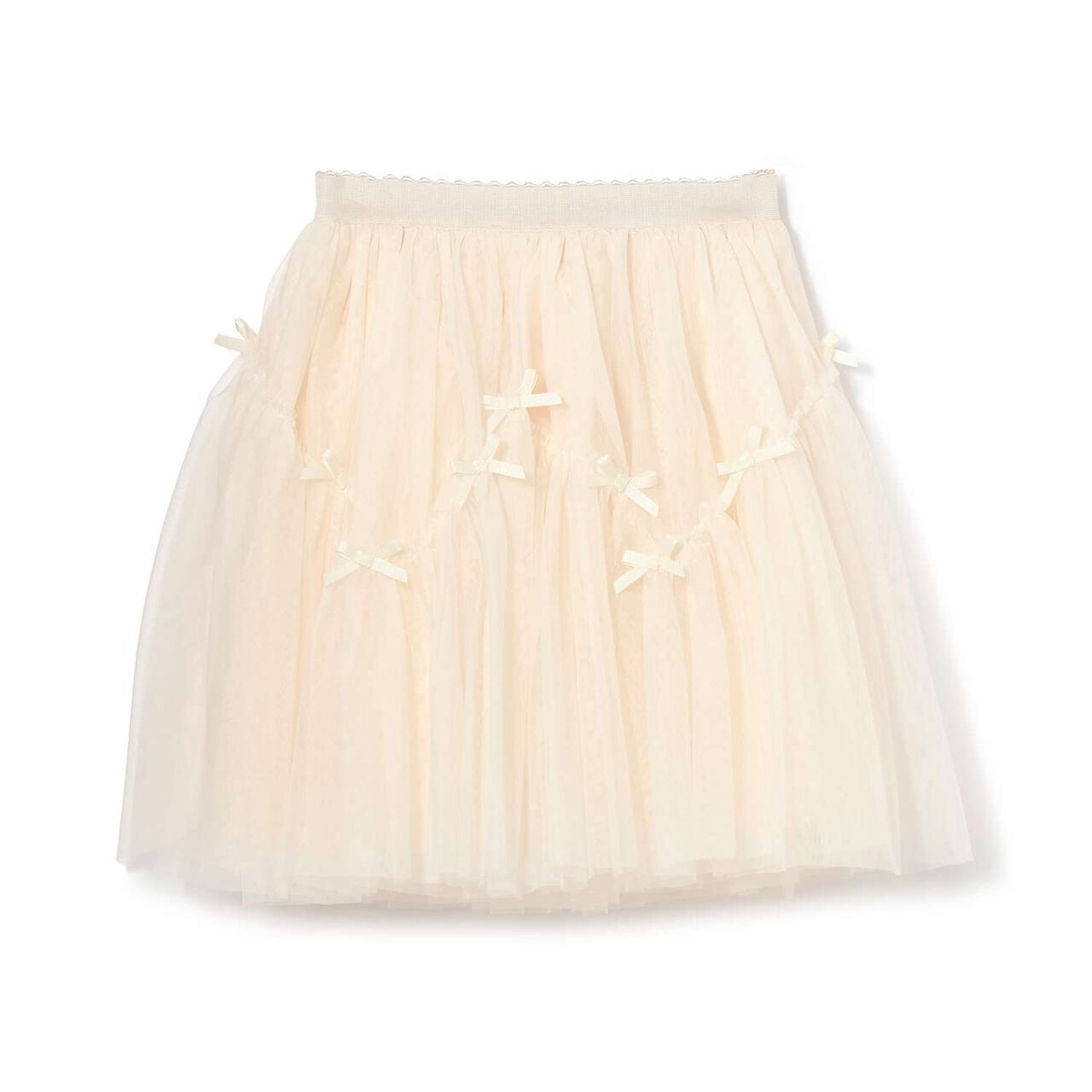 Wavy Panel Gathered Tulle Skirt [Lycee Mine Ballet Series],Black, large image number 1