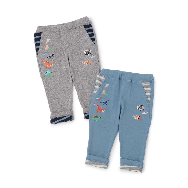 Dinosaur Knit Long-Length Straight Pants,Gray, medium image number 2