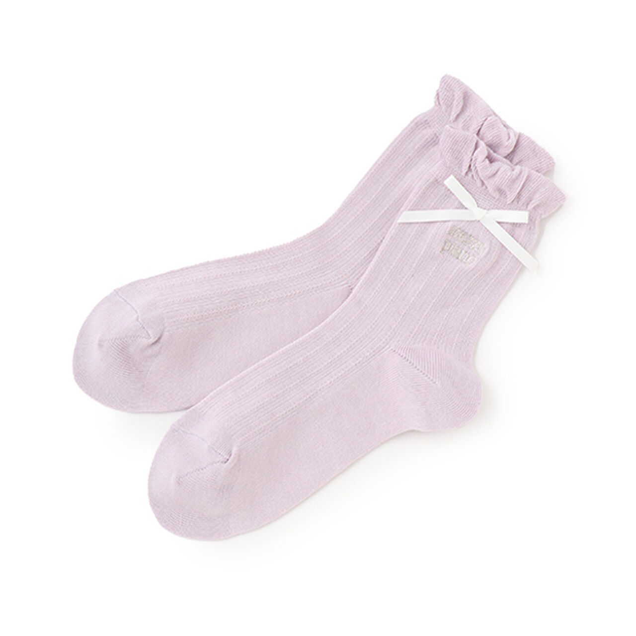 Frill Ribbon Socks,Black, large image number 7