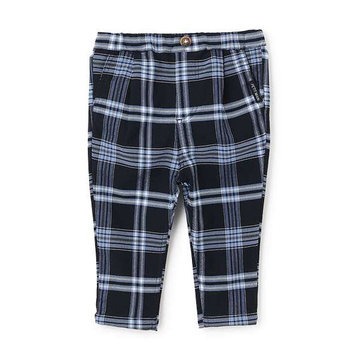 Check Stretch Pants,Navy, medium image number 0