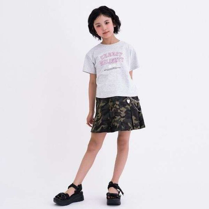 [Daily Price] 100% Cotton College Print Short Sleeve T-Shirt,Off white, medium image number 2