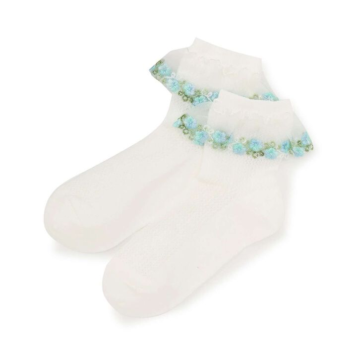 Flower Tulle Socks,Yellow, medium image number 6