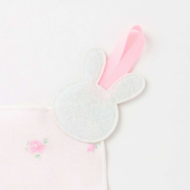 [Box Included] Rose Pattern Gauze Towel, Bath Poncho, and Handkerchief Set,Light pink, medium image number 5