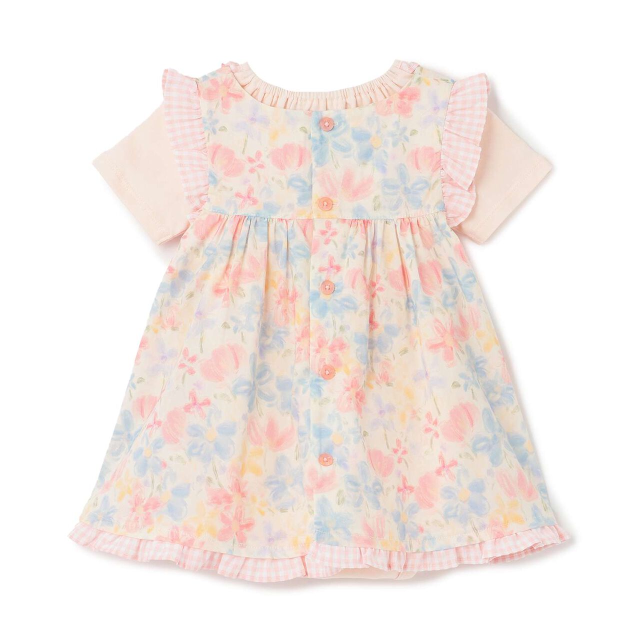Milky Blossom Bodysuit Set,Blue, large image number 1