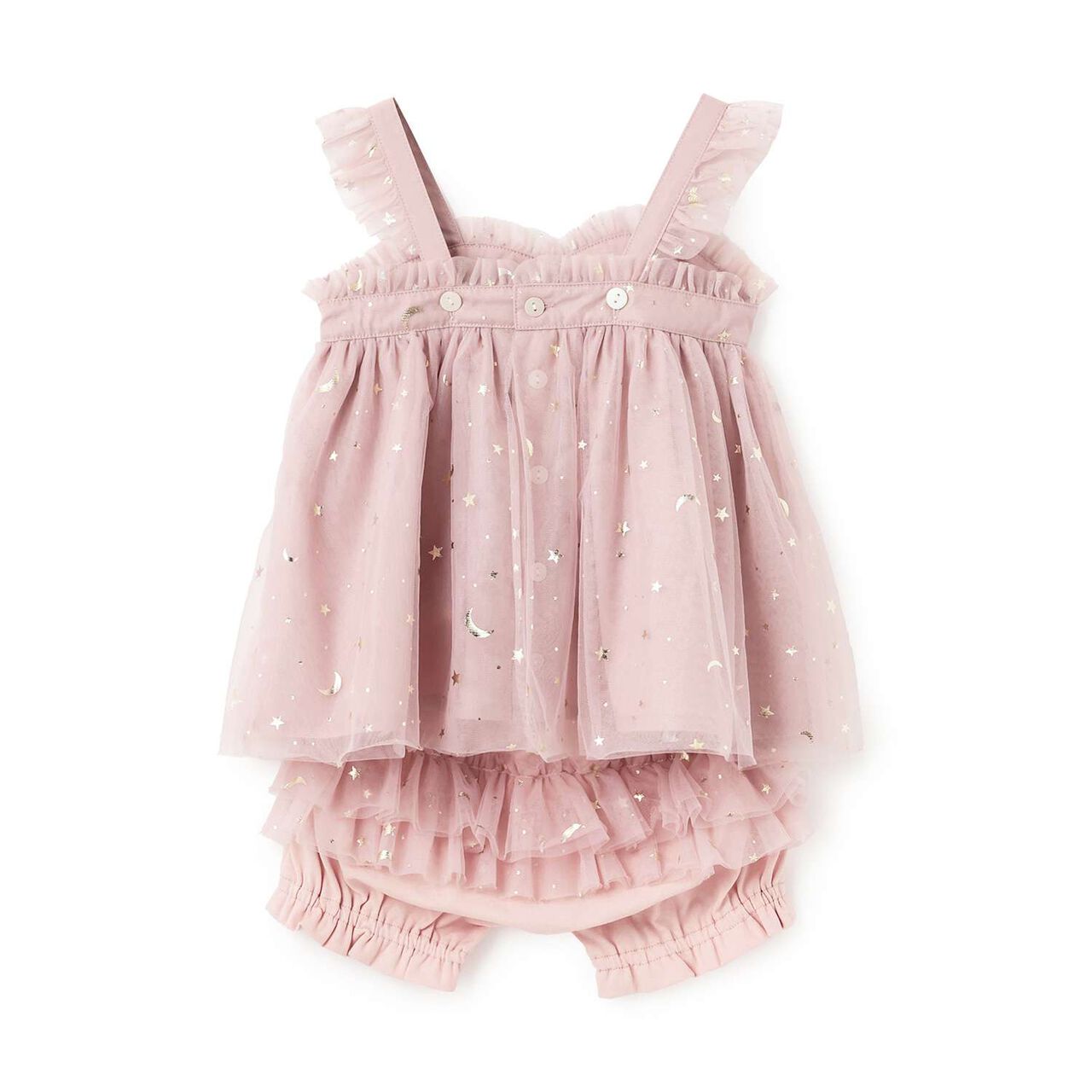 Star Tulle One-Piece Dress Suit,Pearl white, large image number 1