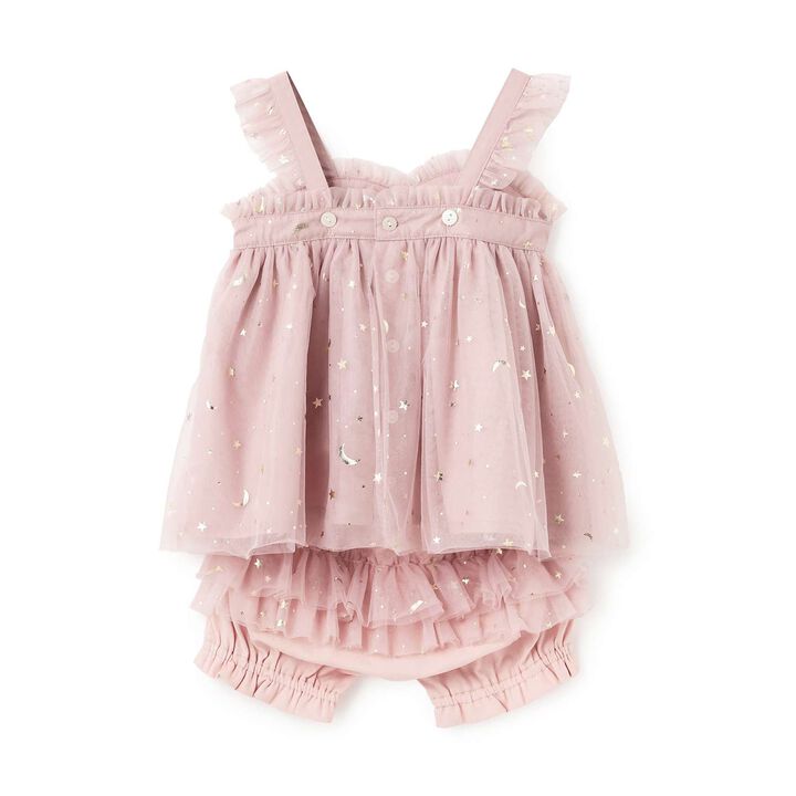 Star Tulle One-Piece Dress Suit,Pearl white, medium image number 1