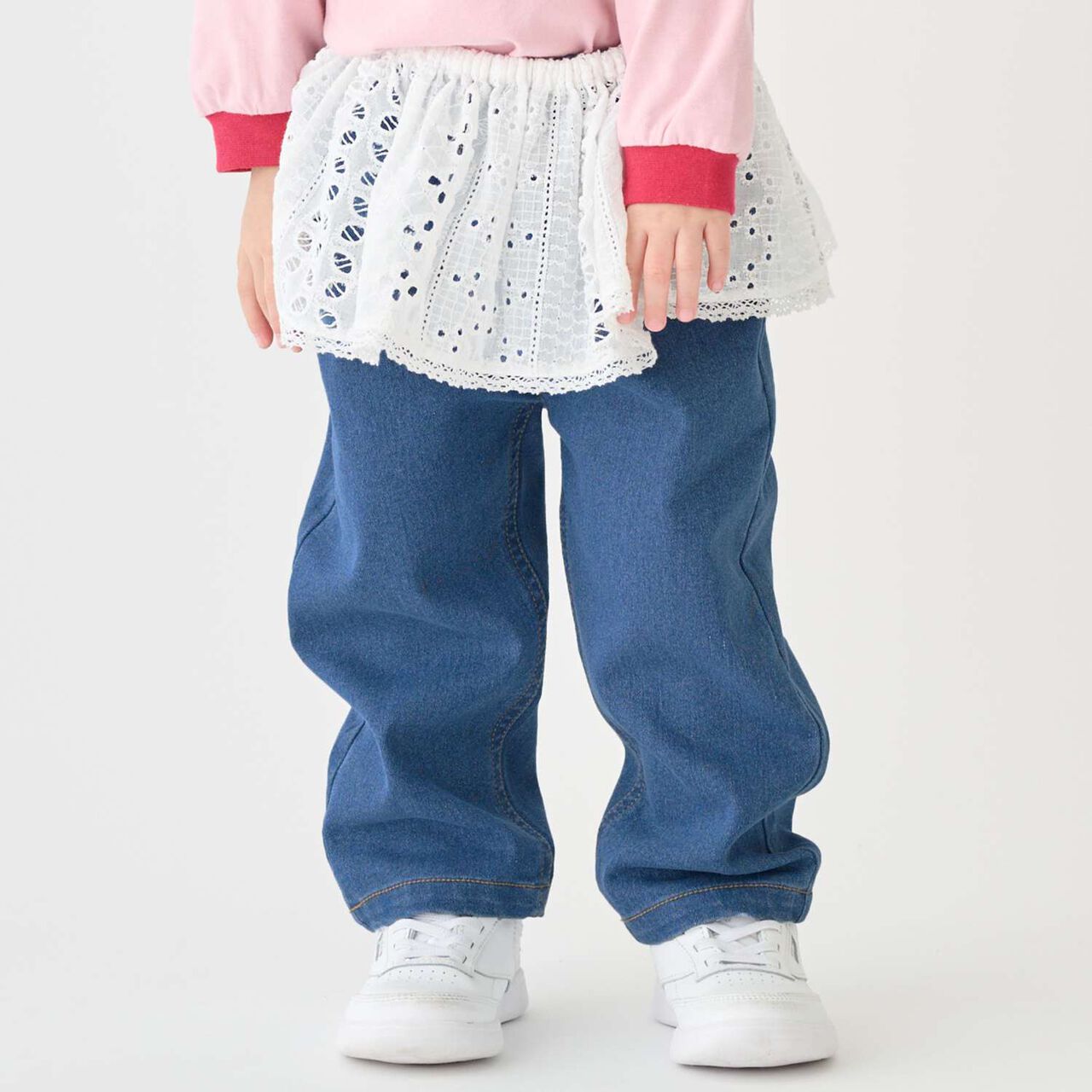 Link Layered Skirt Pants Set,Sax blue, large image number 2