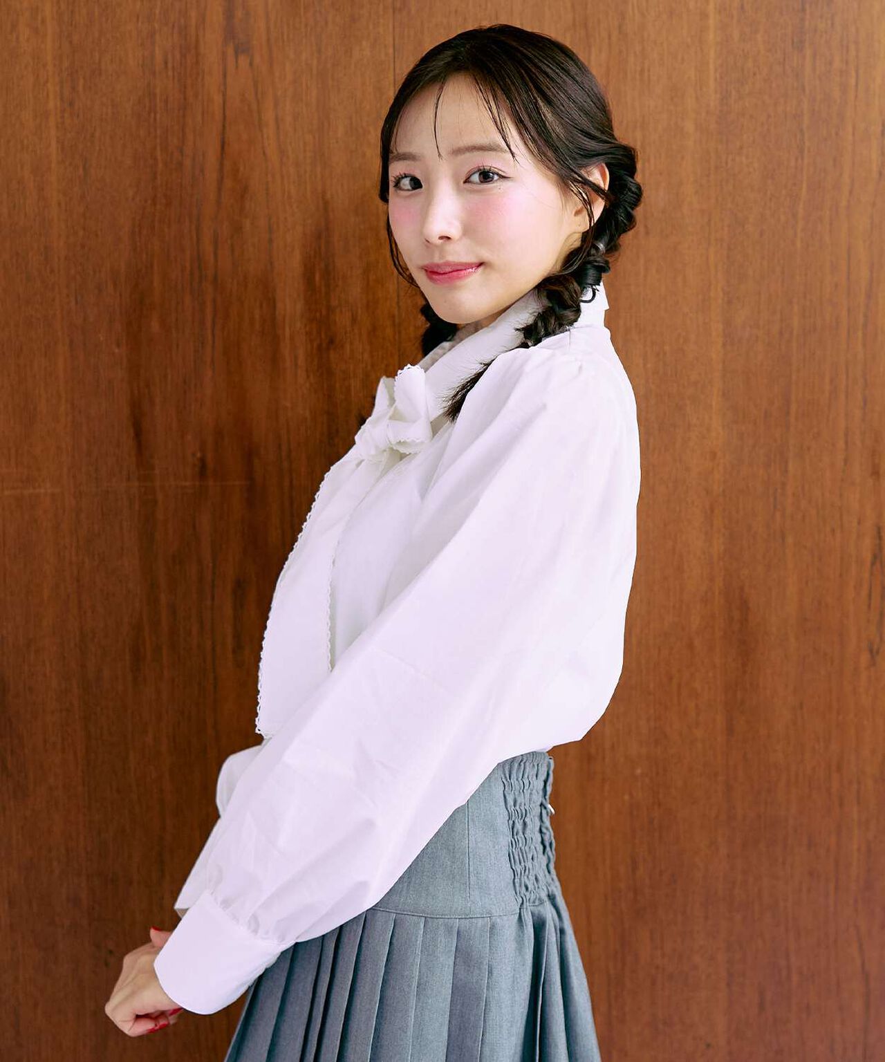 Bow Tie Logo Embroidery Shirt,Off white, large image number 1