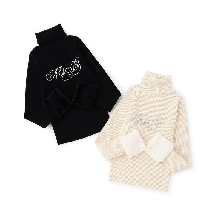 Fur Sleeve Knit Pullover,Ivory, medium image number 8
