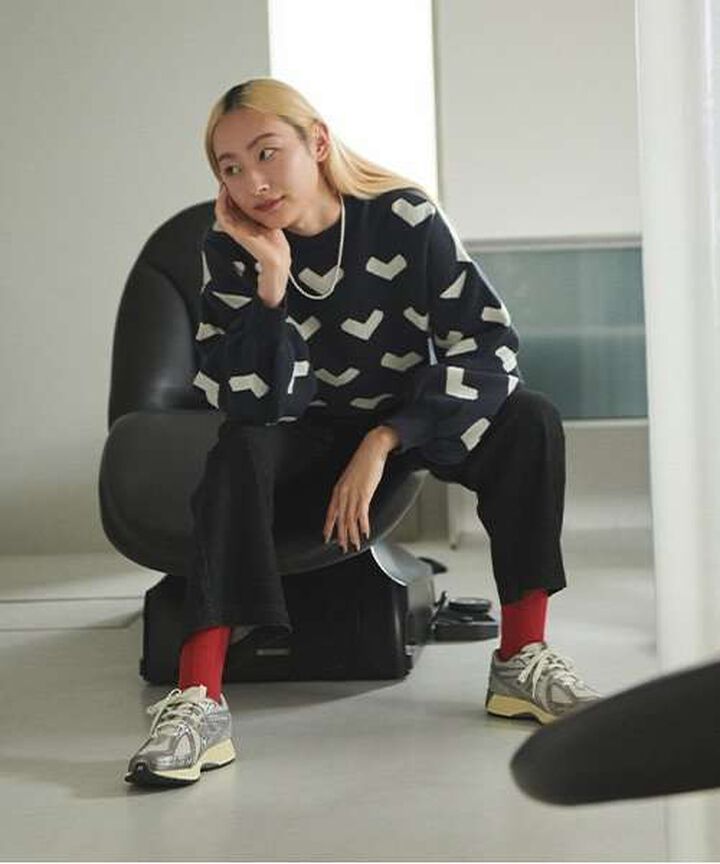 Heart Pattern Knit Pullover,Greige, medium image number 9