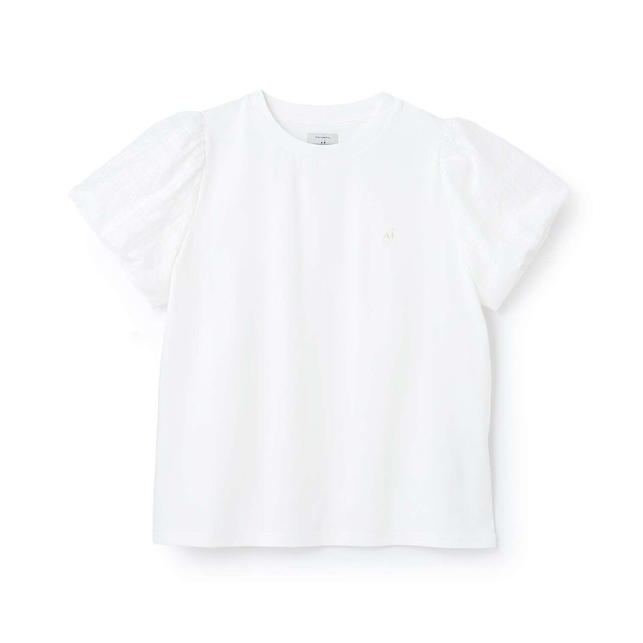 [AMI] 接觸涼感格紋燈籠袖T恤,米白色, large image number 9