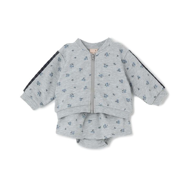 Floral Pattern ZIP & Skirt with Shorts Outfit Set,, medium