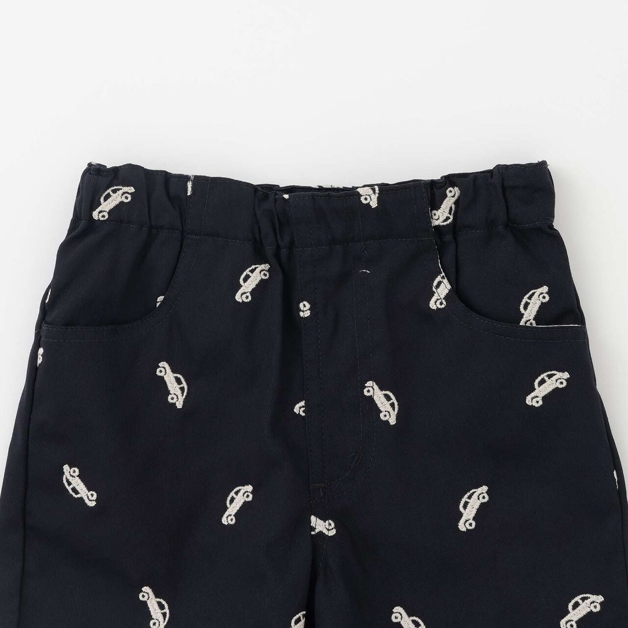 Embroidered Pattern Half Pants,Pearl white, large image number 4