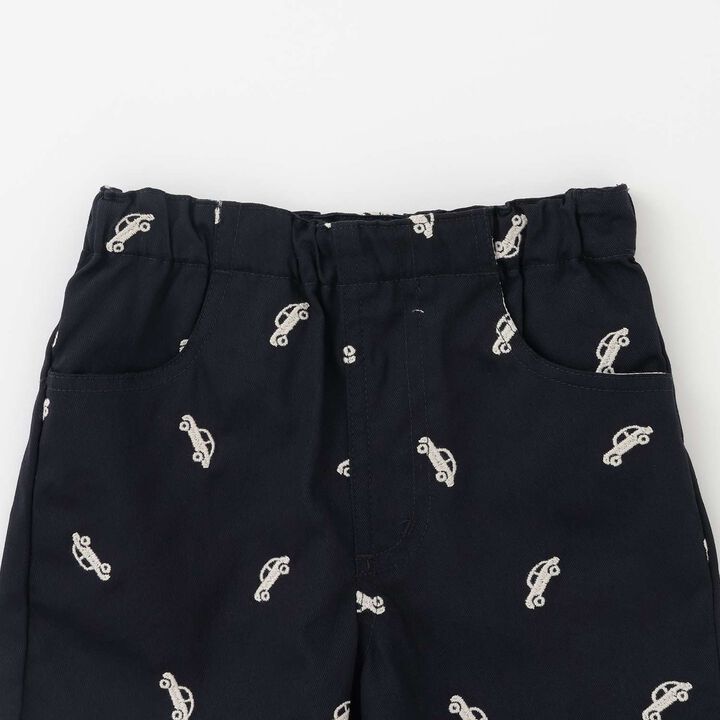 Embroidered Pattern Half Pants,Pearl white, medium image number 4