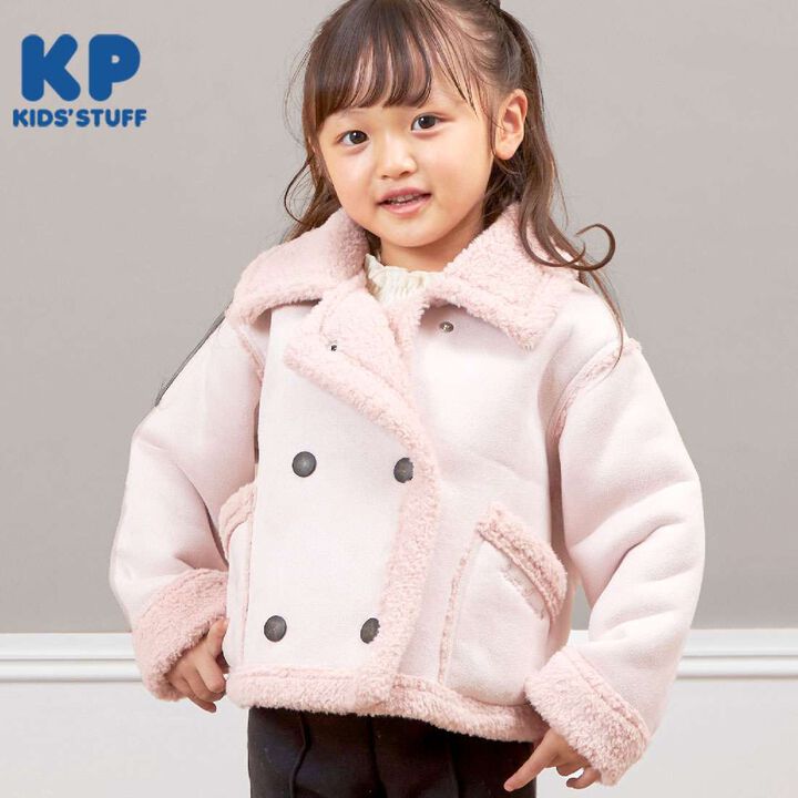 KP Lame Faux Shearling Coat [110-140],Off white, medium image number 7