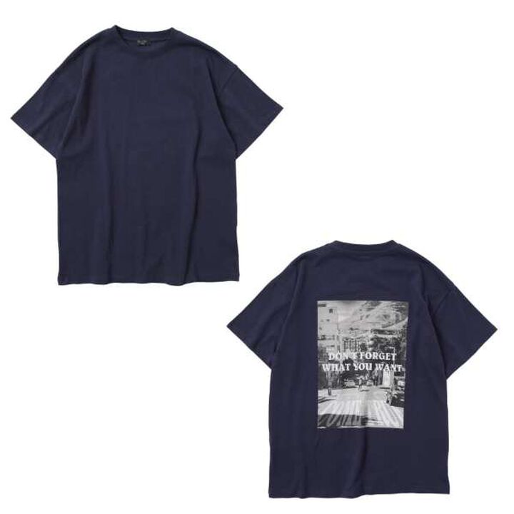 Assorted Photo Short Sleeve T-Shirt,Navy, medium image number 0
