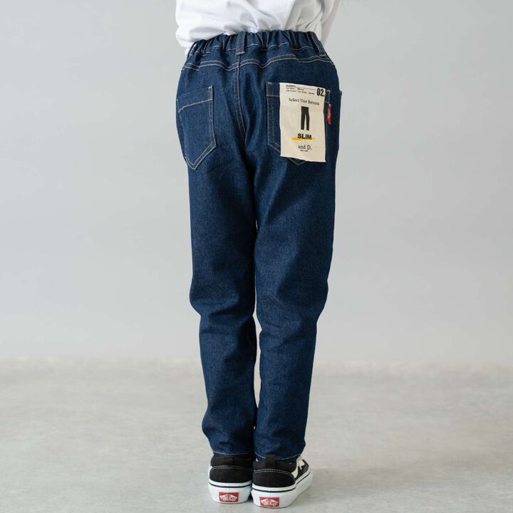 Denim Slim Straight Pants,Gray, medium image number 3