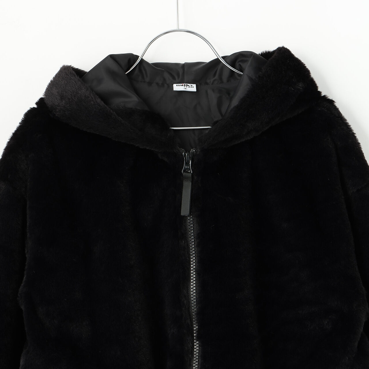 [milky coast] Cat Ear Fur Hoodie,Ivory, large image number 18