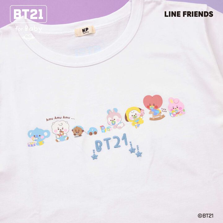 [BT21] Print & Embroidery Short Sleeve T-Shirt (Adult),White, medium image number 3