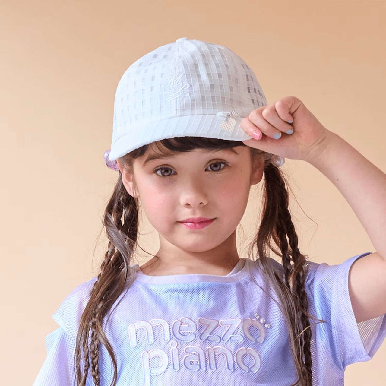 Sheer Cap with Charm Attachment,White, large image number 0