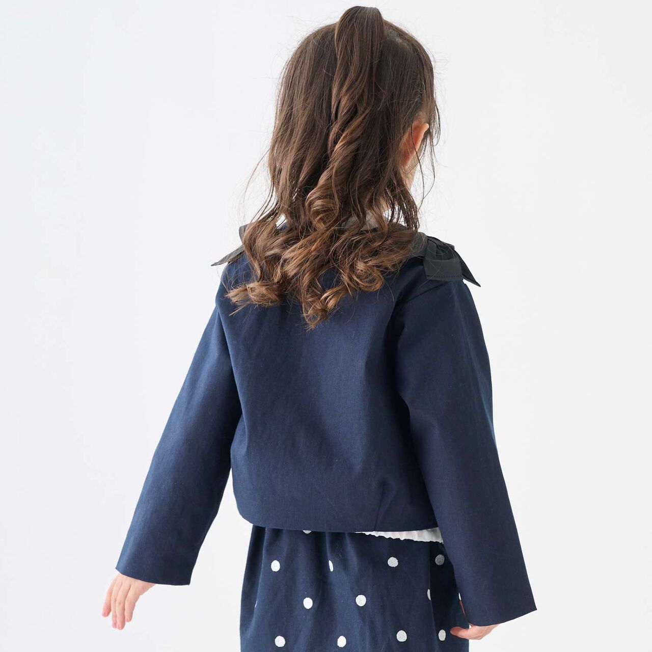 Ribbon Short Jacket,Navy, large image number 3