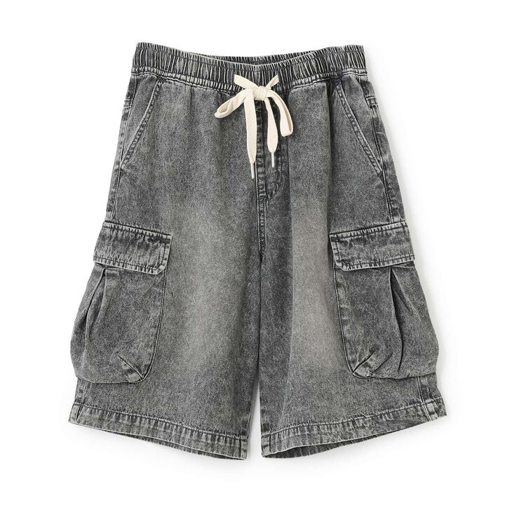 Half Denim Cargo Pants,Blue, medium image number 5