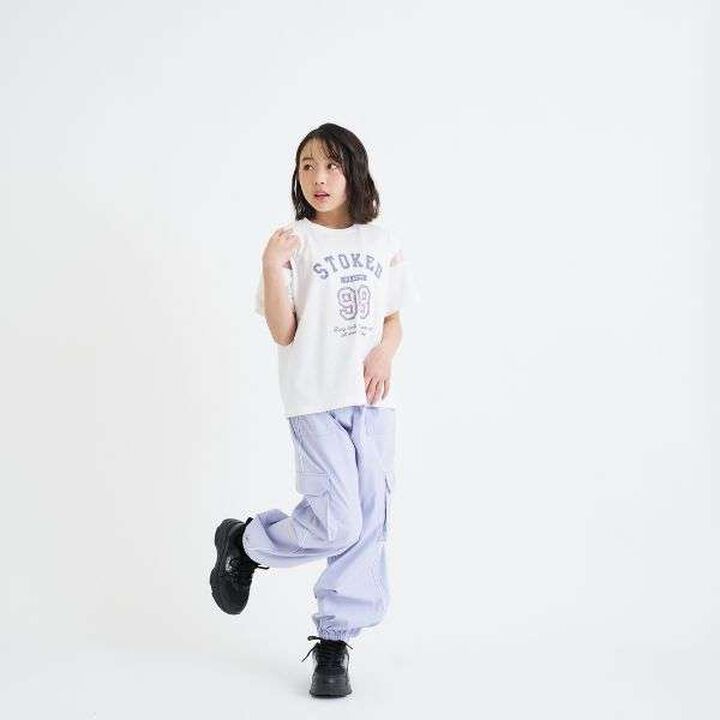 Tulle Sleeve Color Block Numbered Short Sleeve T-Shirt,Emerald green, medium image number 13