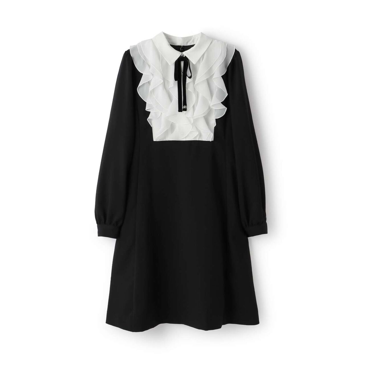 Frill Yoke One-Piece Dress♪,Gray, large image number 10