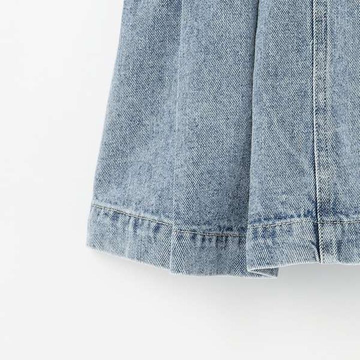 Denim Pleated Skirt-Pants for Beautiful Legs,Light blue, medium image number 11