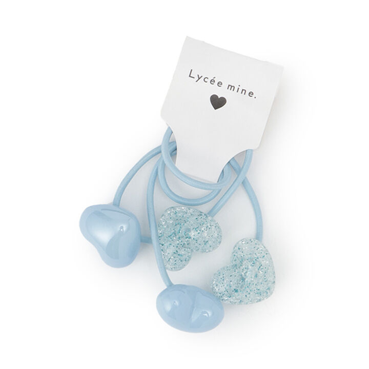 [Lycee Mine Ballet Series] Lame Heart Hair Tie 2P Set,Lavender, medium image number 2