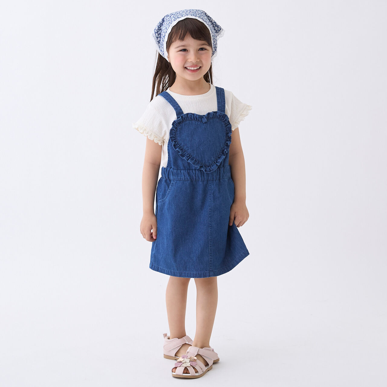 Heart Overall Skirt,Turquoise, large image number 0