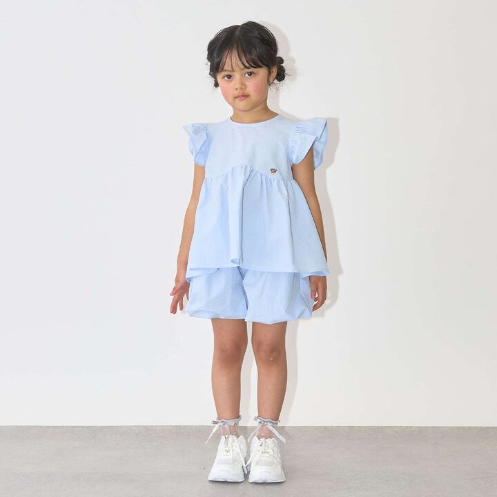 [Outfit Set] Wavy Peplum Blouse & Balloon Pants Set,Navy, medium image number 26