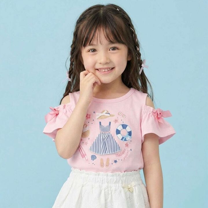 [Restocked] Vacation Motif Open Shoulder T-Shirt,, medium
