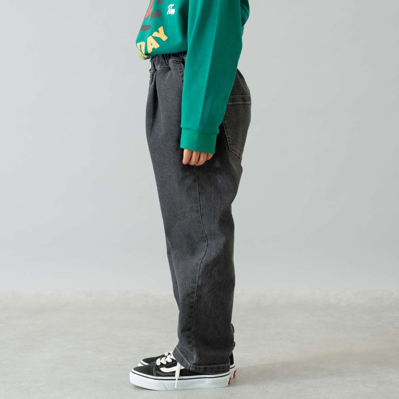 Denim Tapered Pants,Navy, large image number 7