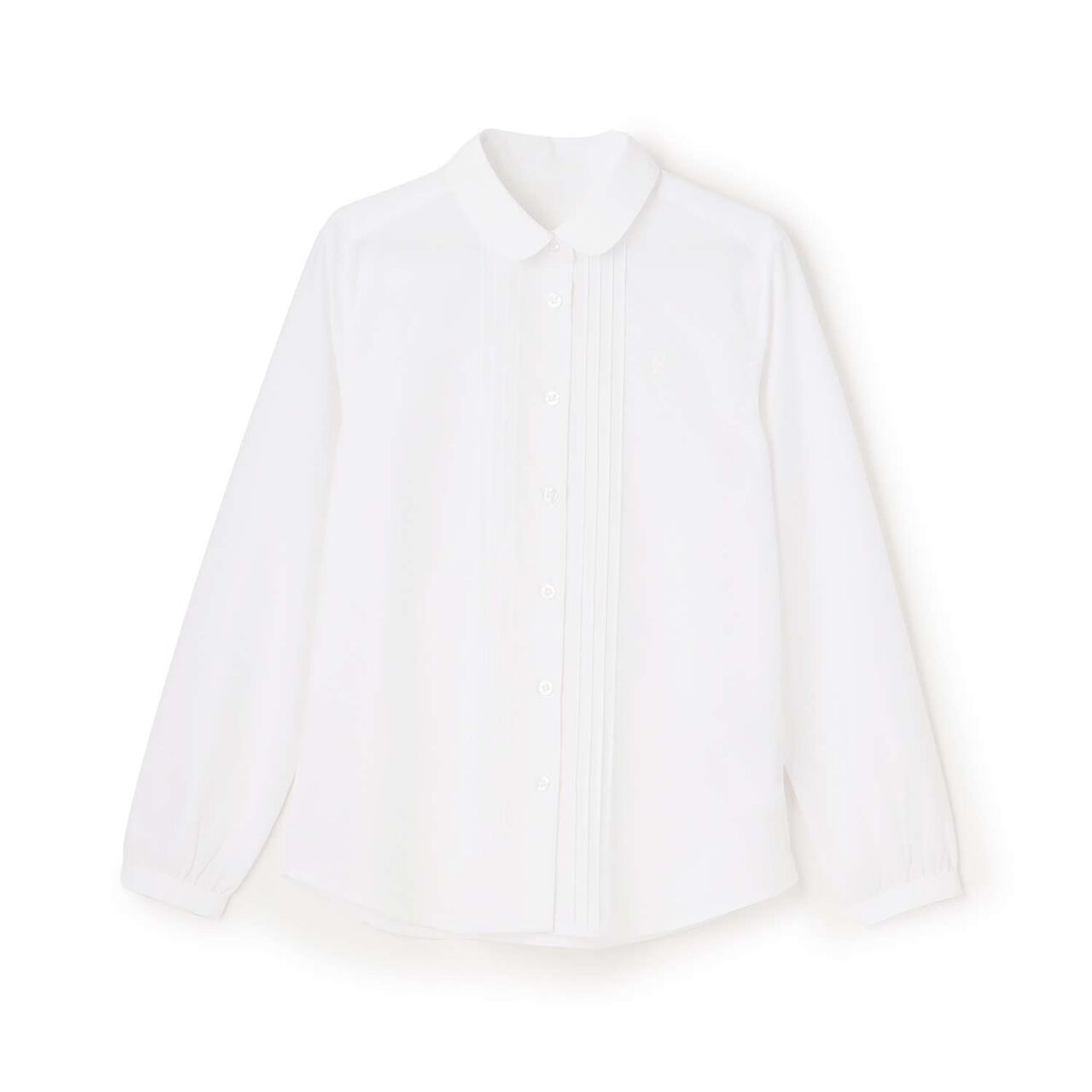 [Graduation Attire] [Wrinkle-Resistant] Round Collar Long-Sleeve Shirt,White, large image number 0