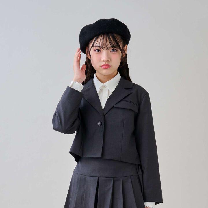 [Graduation Attire] Cropped Jacket,Charcoal gray, medium image number 0