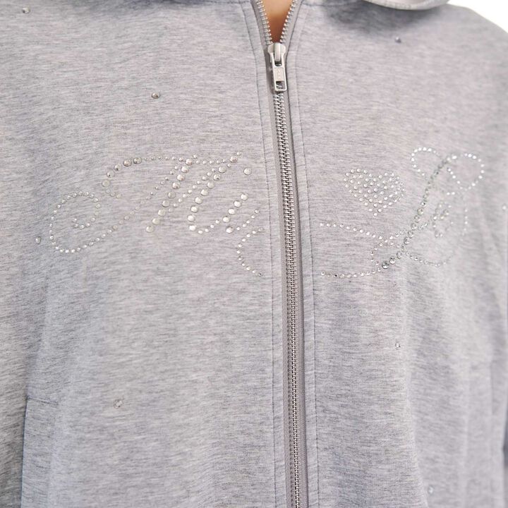Lace-Up Stone Wash Loose Hoodie,Black, medium image number 3
