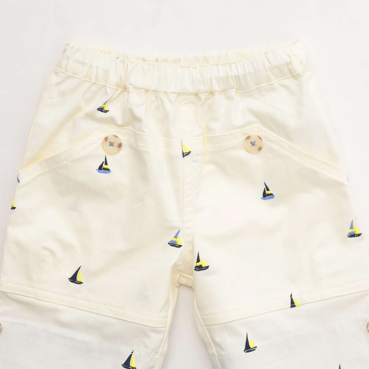 Yacht Embroidery Half Pants,Pearl white, large image number 2