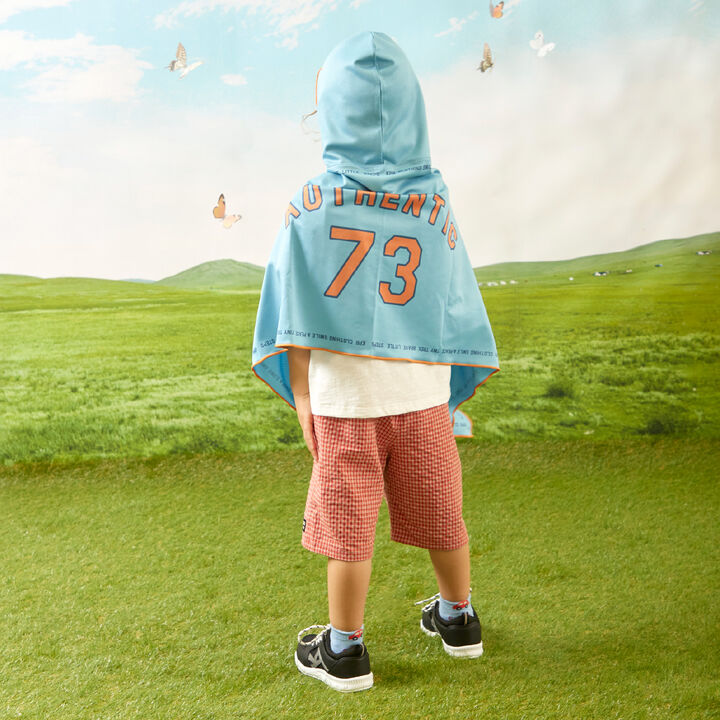 Hooded Mini Poncho,Blue, medium image number 14