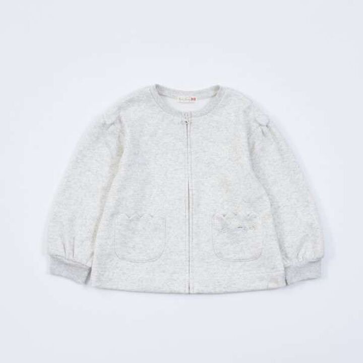 KP Scallop Trim Pocket Shaggy Lining Zip-Up (90-140),Black, medium image number 17