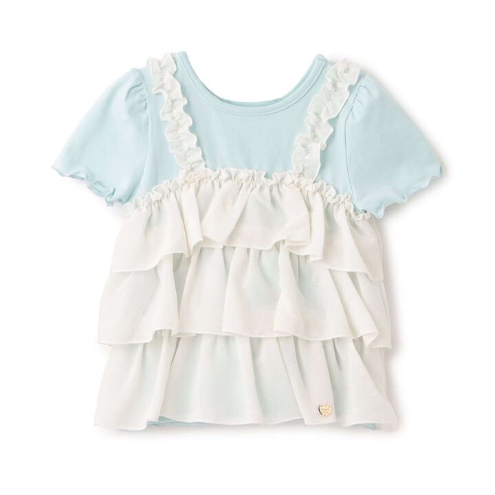 [Either Way Is Fine] UV Protection & Cool Touch Tiered Camisole Docking T-Shirt [Kids Girls],Mint, medium image number 2