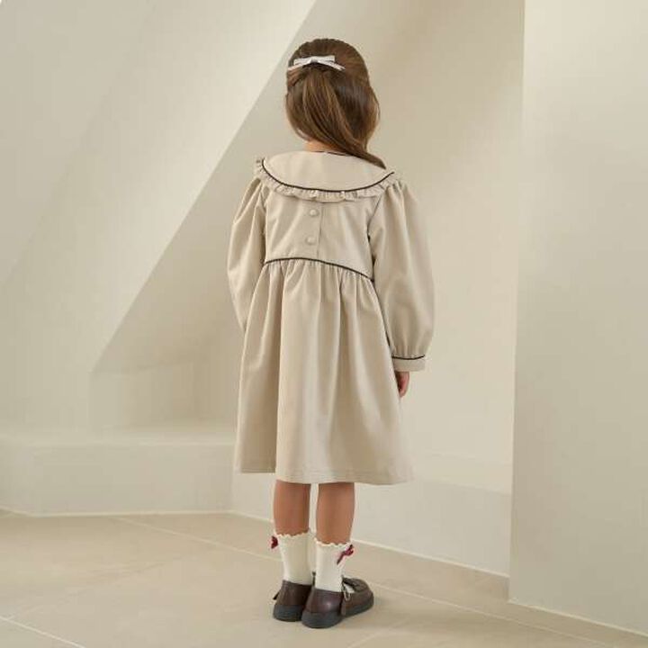 Removable Collar Occasion One-Piece Dress,Gray, medium image number 19