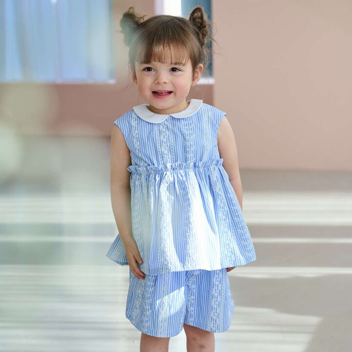 Lace Print Stripe Outfit Set,, medium