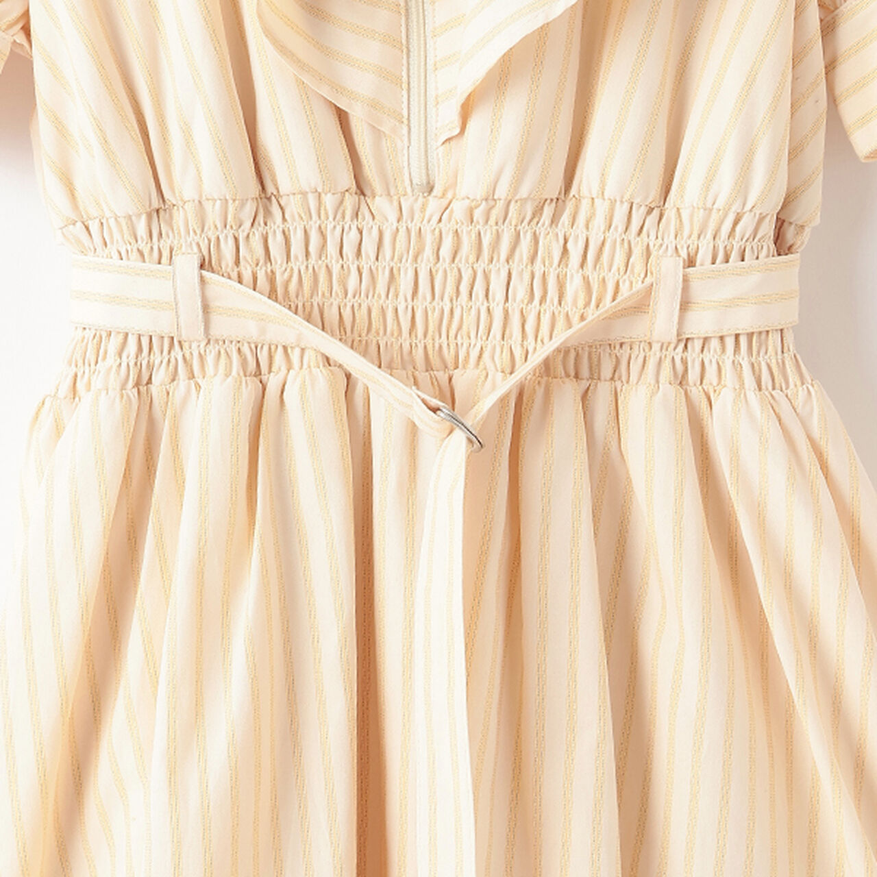 Half-Zip Frill One-Piece Dress,Sax blue, large image number 5