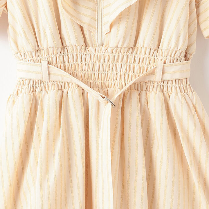 Half-Zip Frill One-Piece Dress,Sax blue, medium image number 5