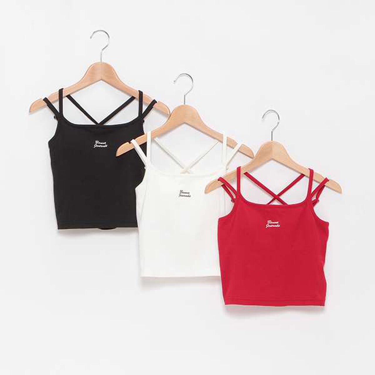 Cup-Style Black Cross Camisole,Red, large image number 13