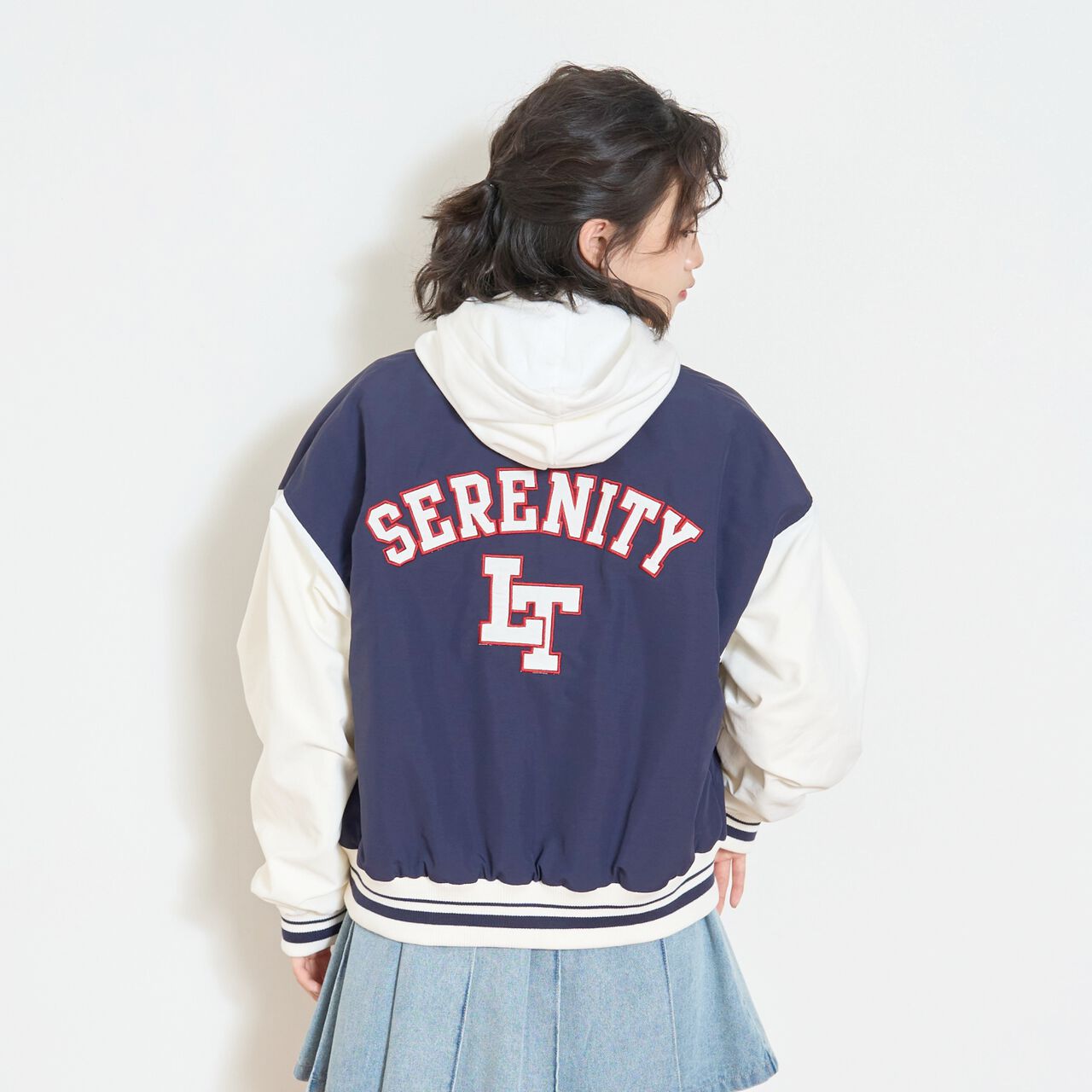LTXC Water-Repellent Padded Varsity Jacket,Gray, large image number 2