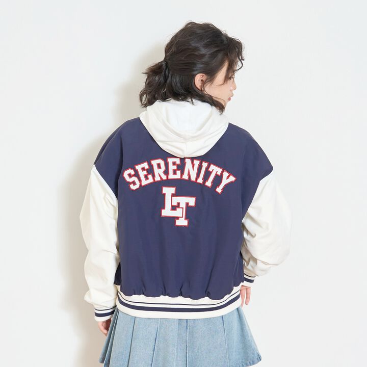 LTXC Water-Repellent Padded Varsity Jacket,Gray, medium image number 2
